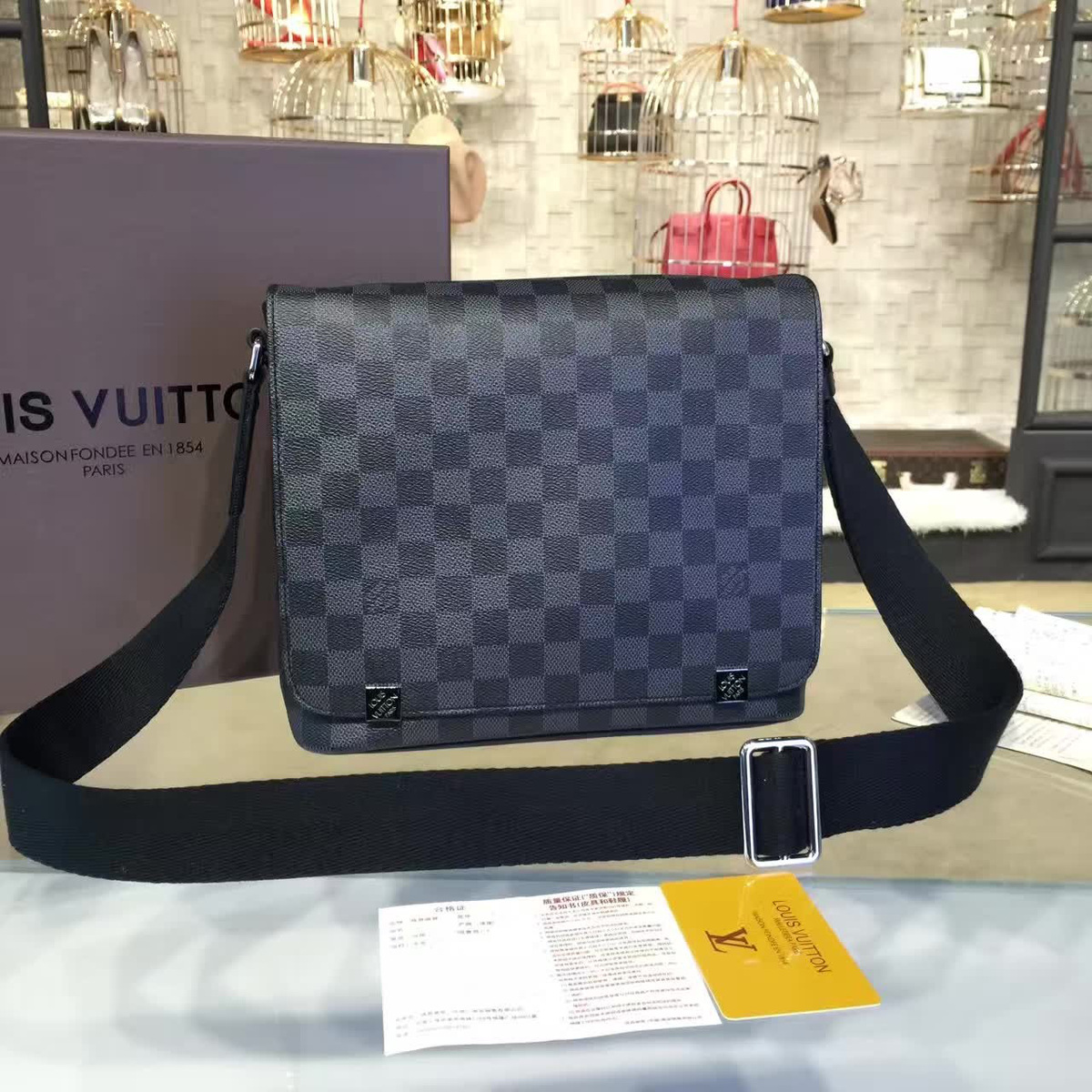 l0vis Vvtt0n district cohotbag mm damier ebene 3589