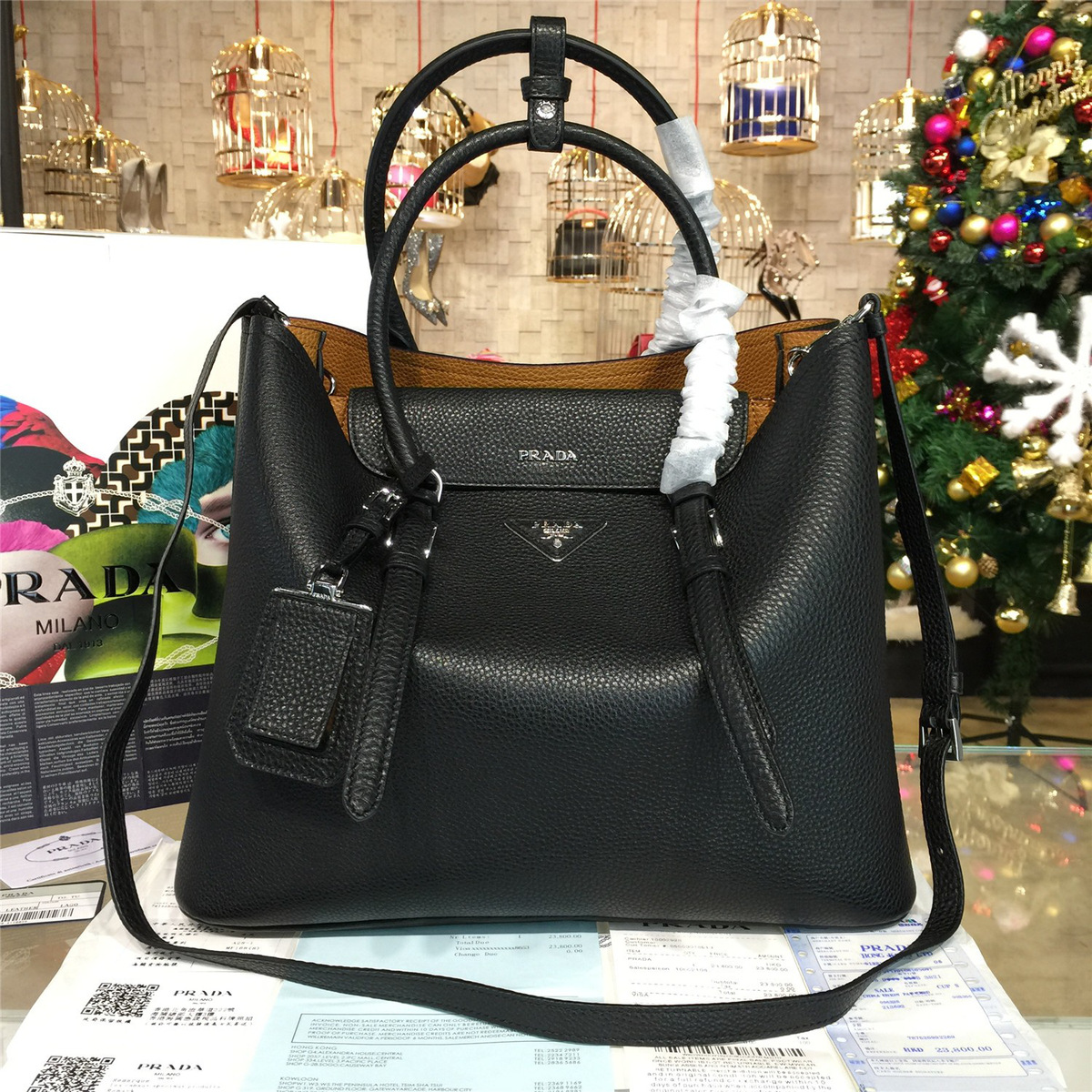 Pra*a double bag 4174 34.5cm x 17cm x 27.5cm