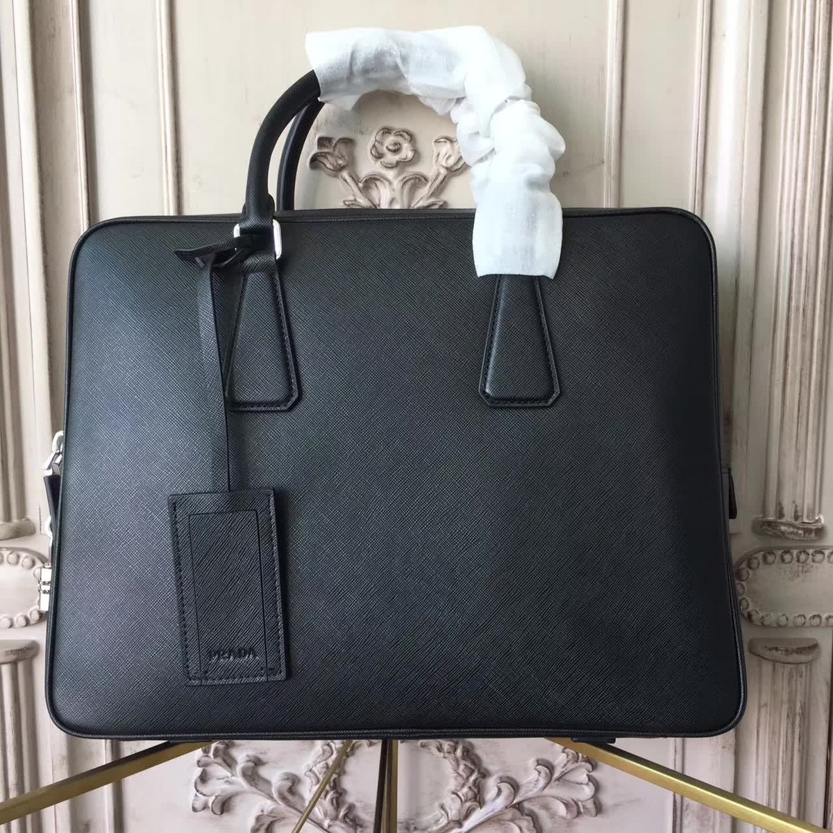 Pra*a leather briefcase 4323 36cmx4cmx27.5cm