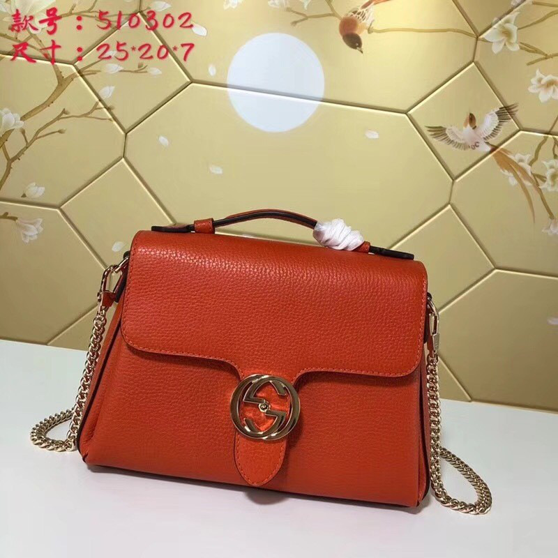 Gvc*1 gg flap shoulder bag on chain orange cohotbag 5103032