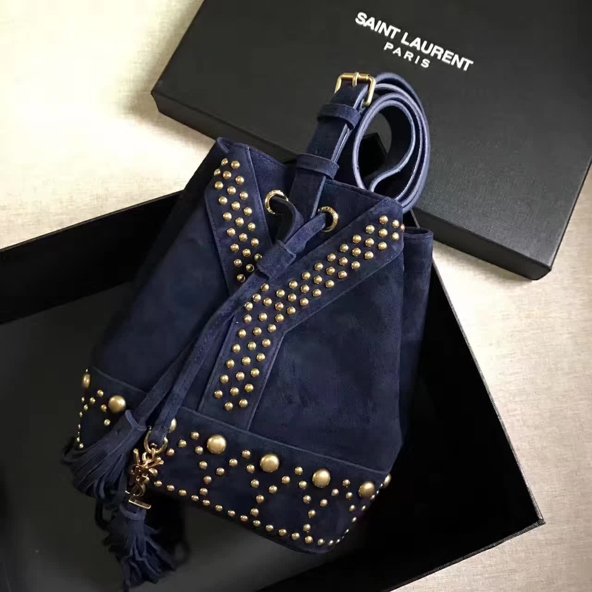 Y51 nubuck leather bucket bag 5131 24cm x 14.5cm x 5cm