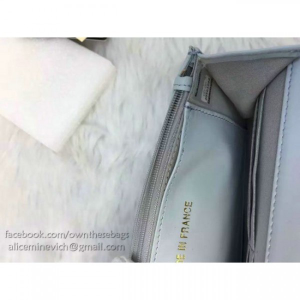 Ch**el lambskin mini chain wallet light blue a81023 vs07210 19.5 x 12 x 3.5 cm