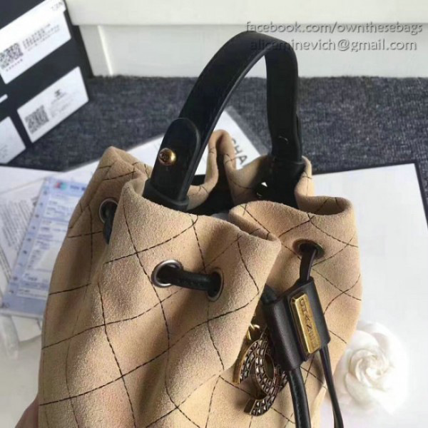 Ch**el calf leather mini bucket bag