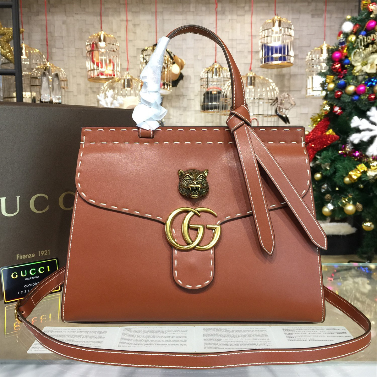Gvc*1 gg marmont leather tote bag 2227