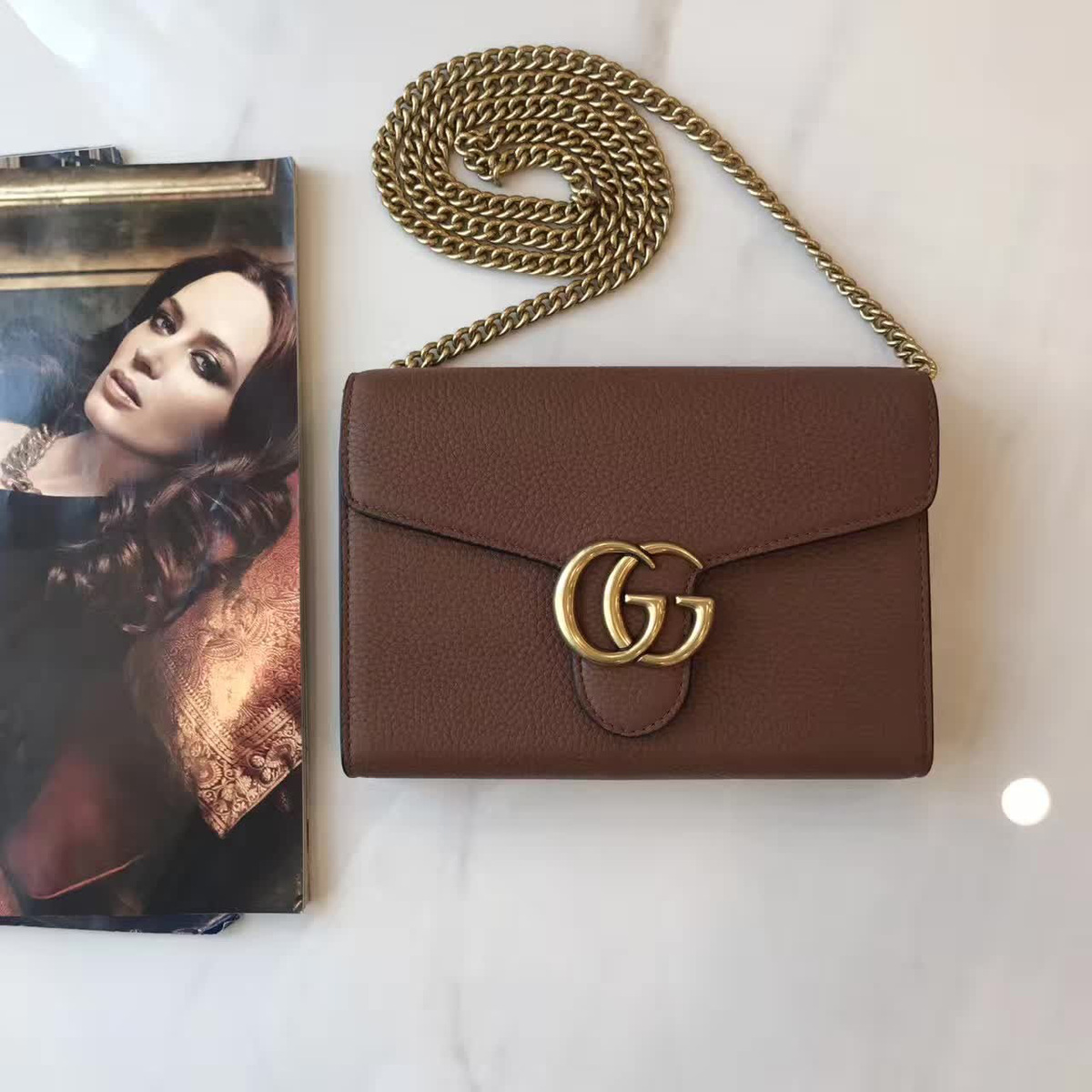 Gvc*1 gg leather woc 2347 20cm x 14cm x 4.5cm