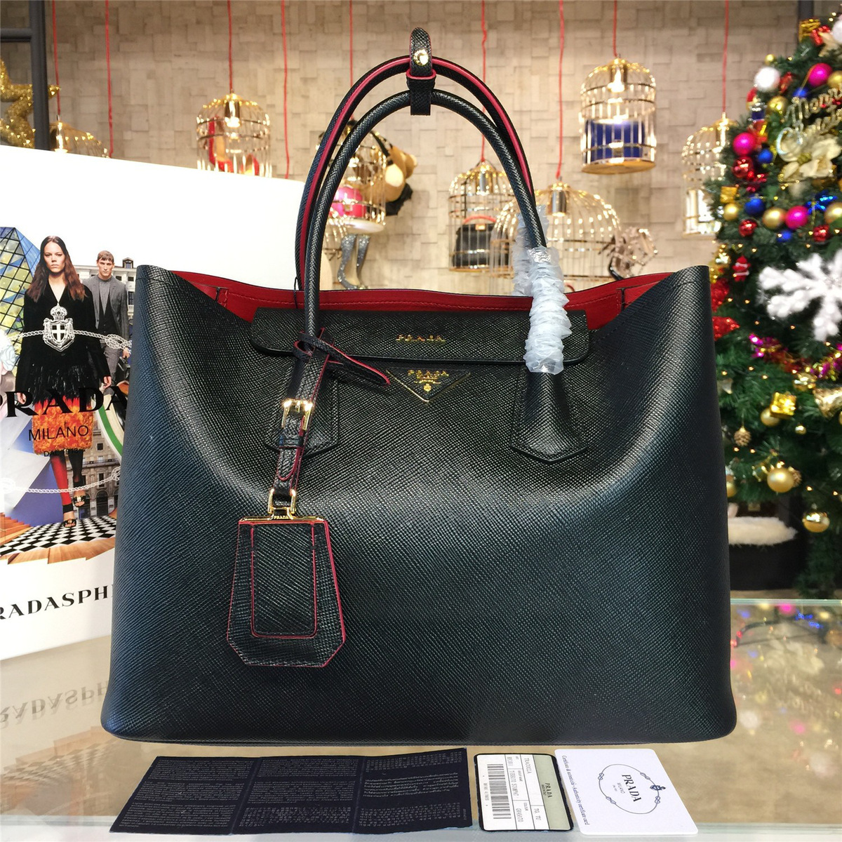 Pra*a double bag 4122 35cm x 17.5cm x 26cm