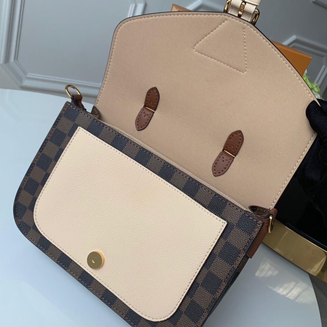 LV original single handbag crossbody handbag fusion apricot 25CM