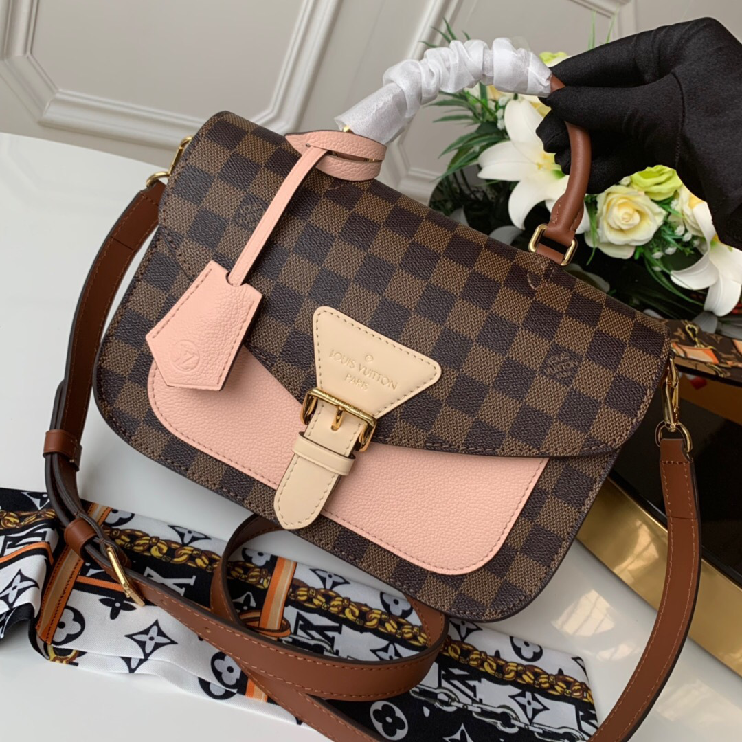 Lv original single handbag crossbody handbag fusion powder white25CM