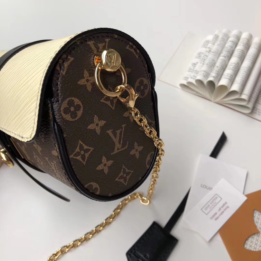 Lv original single new diagonal chain bag m44158 white 18.5CM