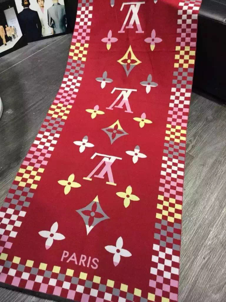 LV cashmere long scarf a10 red