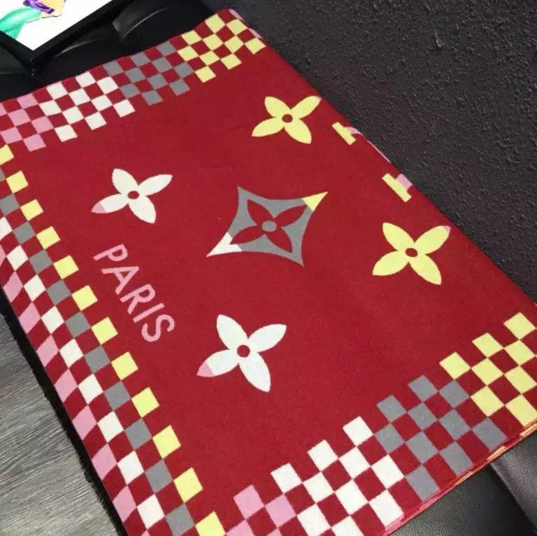 LV cashmere long scarf a10 red