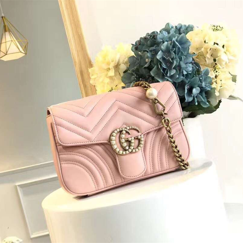 Gvc*1 marmont bag pink 2638  21.5*18*5cm