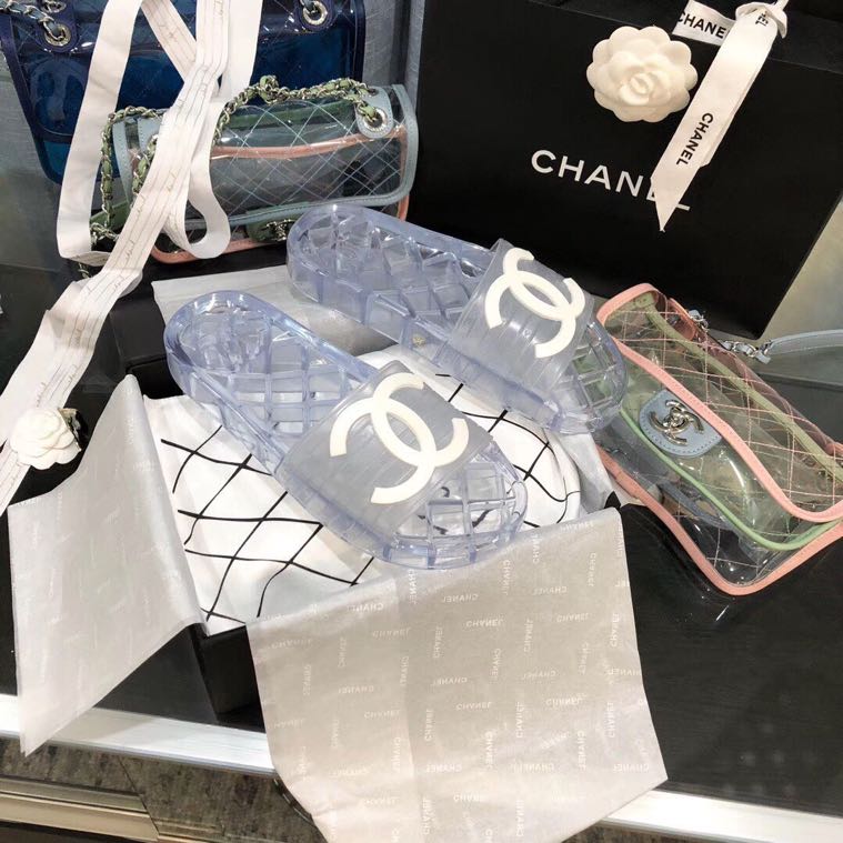 Ch**el white slippers