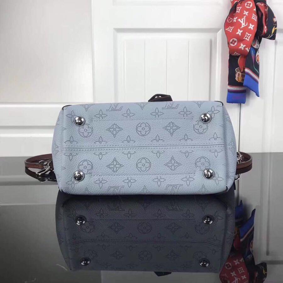 LV calf leather tote 34cm blue 34.0x 18.5x 13.0 cm
