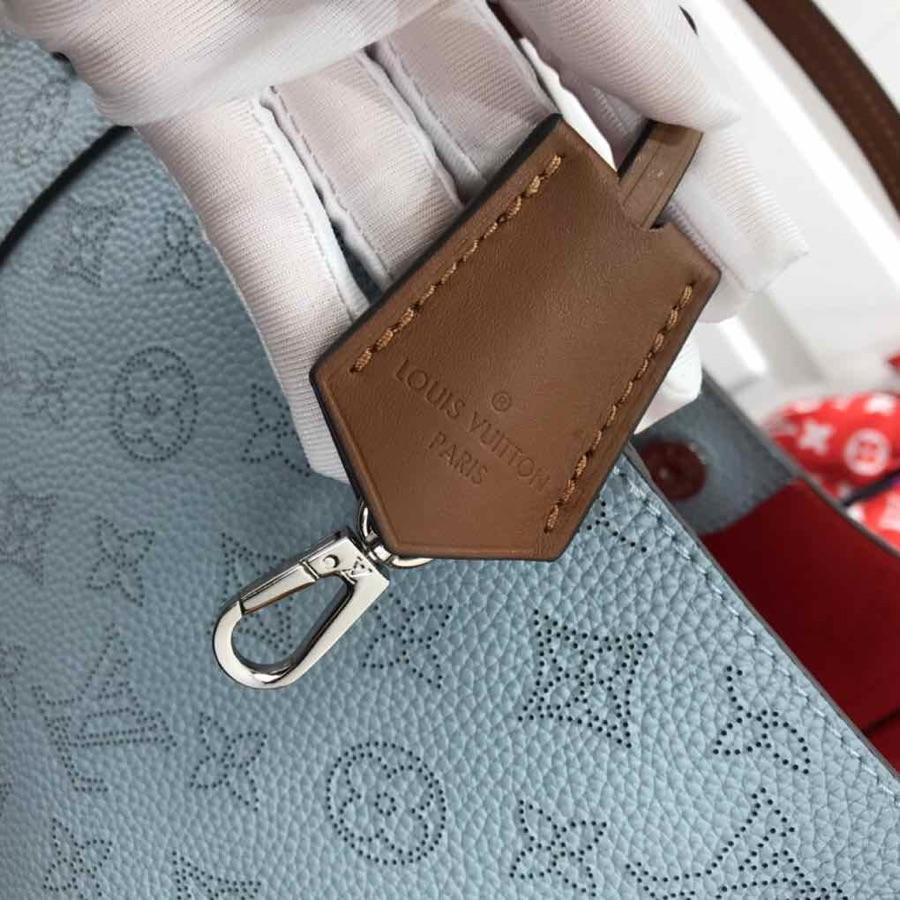LV calf leather tote 46cm blue 46.0 x 29.5 x 17.0 cm