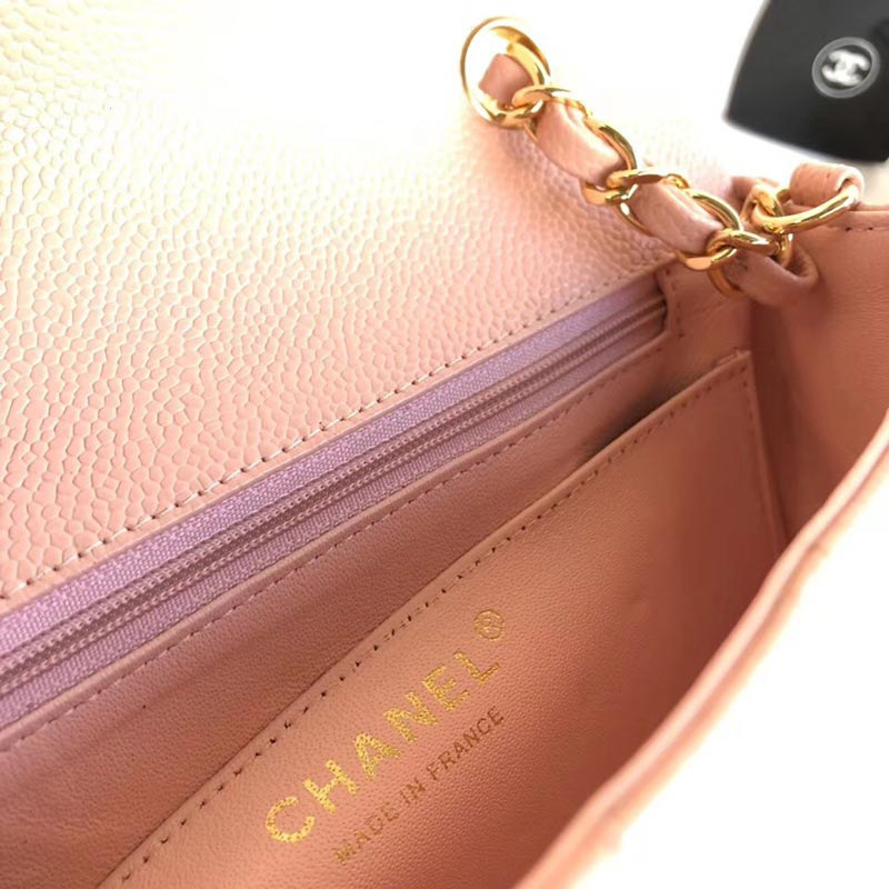Ch**el classic flap bag caviar leather sliver&gold chain 20cm