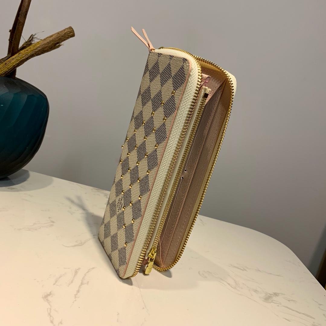 Lv clémence wallet rivet inlay damier ebene pattern monogram canvas_19.5x 9.0x 1.5 cm