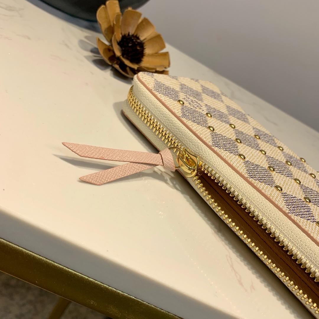 Lv clémence wallet rivet inlay damier ebene pattern monogram canvas_19.5x 9.0x 1.5 cm