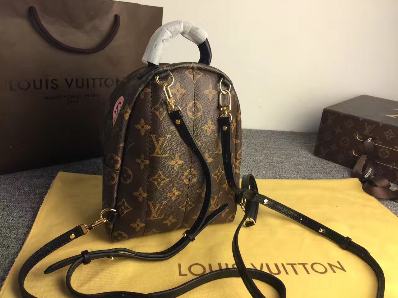 Lv palm springs backpack mini world tour monogram reverse canvas 15cm x 9cm x 22cm