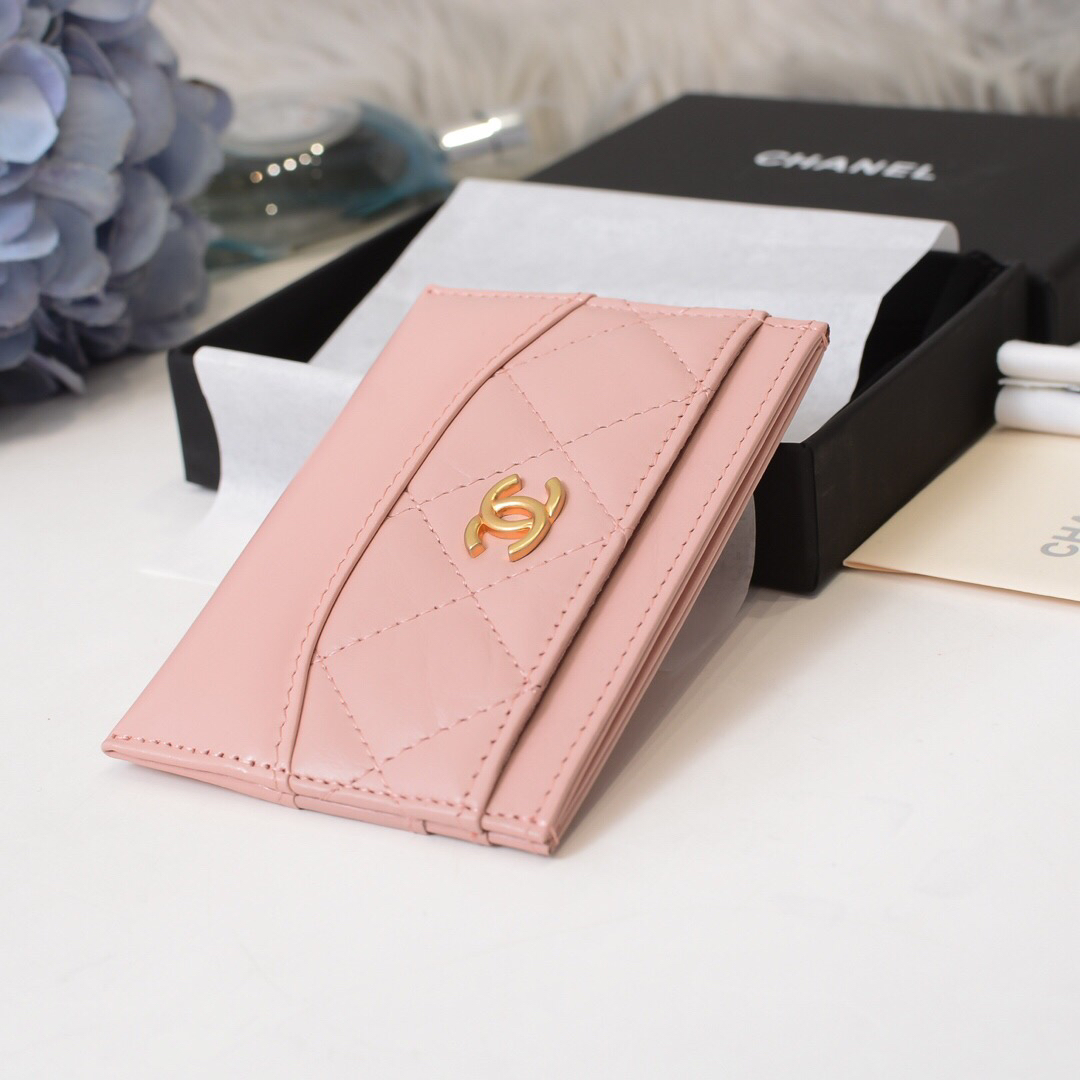 Ch**el card case pink