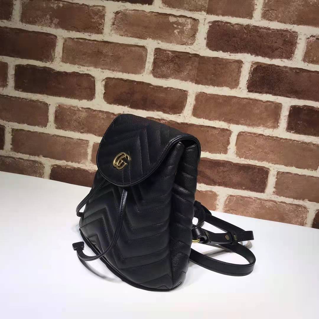 Gvc*1 backpack black with gold hardware  19*18.5*10cm