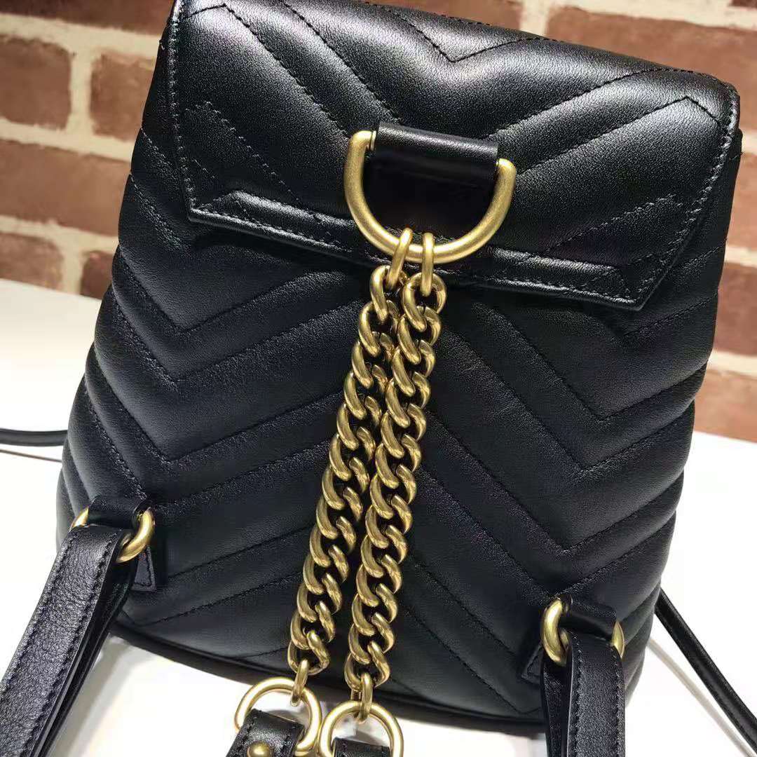 Gvc*1 backpack black with gold hardware  19*18.5*10cm