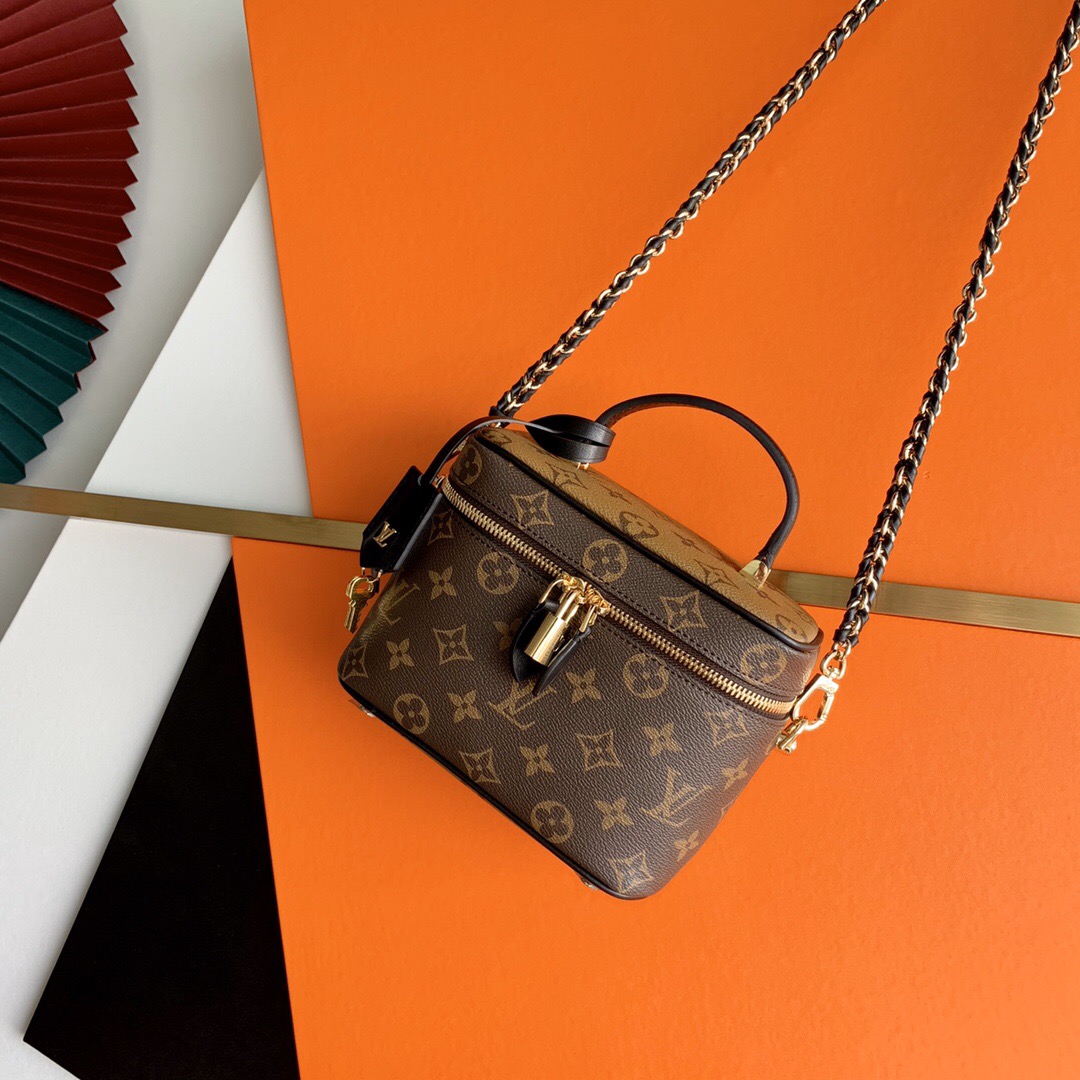 LV 2020 Vanity PM Monogram in Brown handbags M42264 14 x 19 x 10 cm