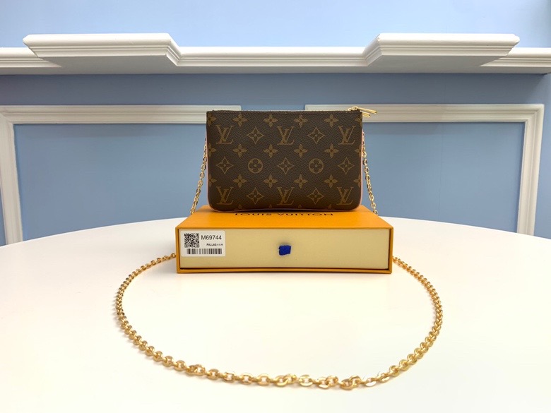 DOUBLE ZIP POCHETTE M69744 20 x 12.5 x 3 cm