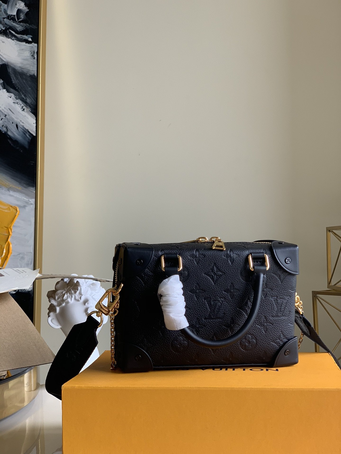 l0vis Vvtt0n petite malle souple black m45394 20×8×14cm