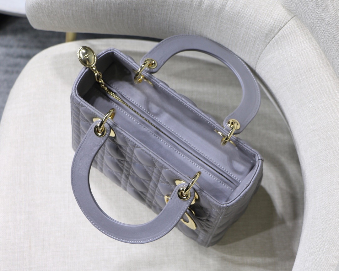 D10r medium lady bag gray cannage lambskin m0565 24 x 20 x 11cm