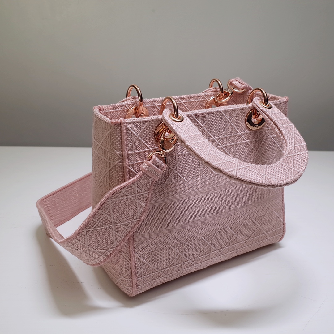D10r medium lady d-lite bag bois de rose cannage m0565orey 24x20x11cm