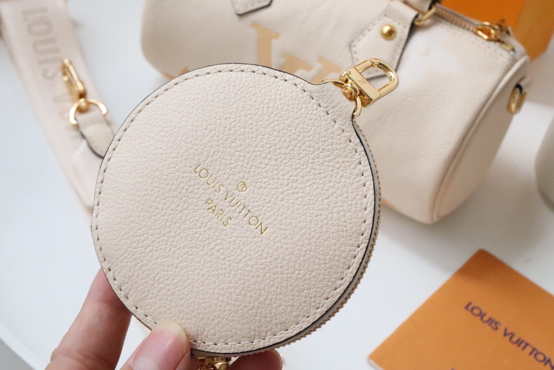 l0vis Vvtt0n papillon bb monogram empreinte leather in cream m45708 20 x 10 x 10 cm
