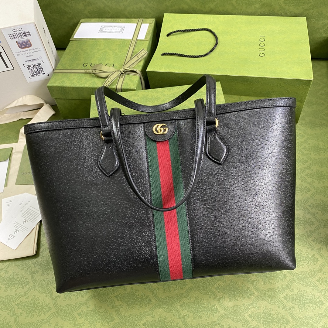 Gvc*1 ophidia medium tote black leather 631685 38 x 28 x 14 cm