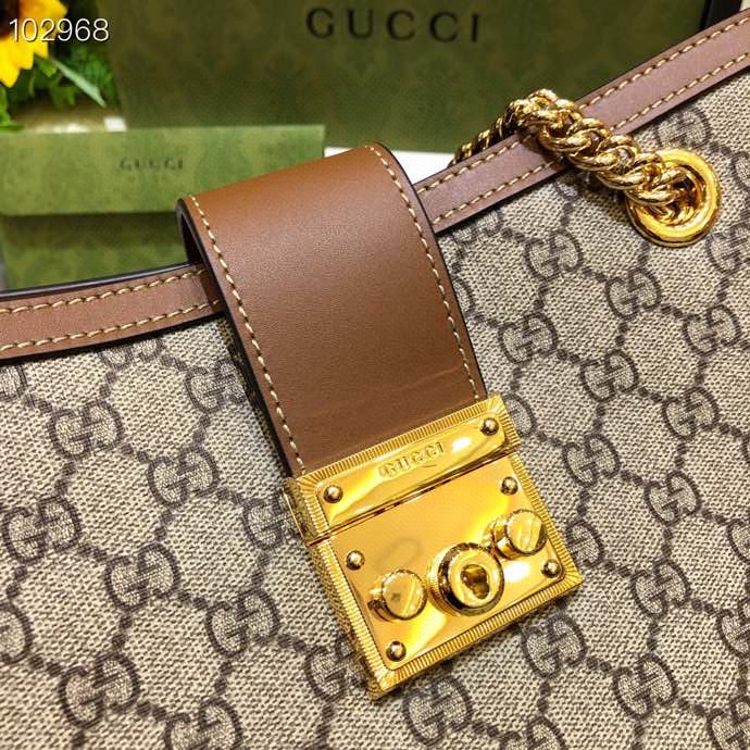 Gvc*1 padlock gg svp*me canvas shoulder bag apricot 479197 35 x 23 x 14 cm