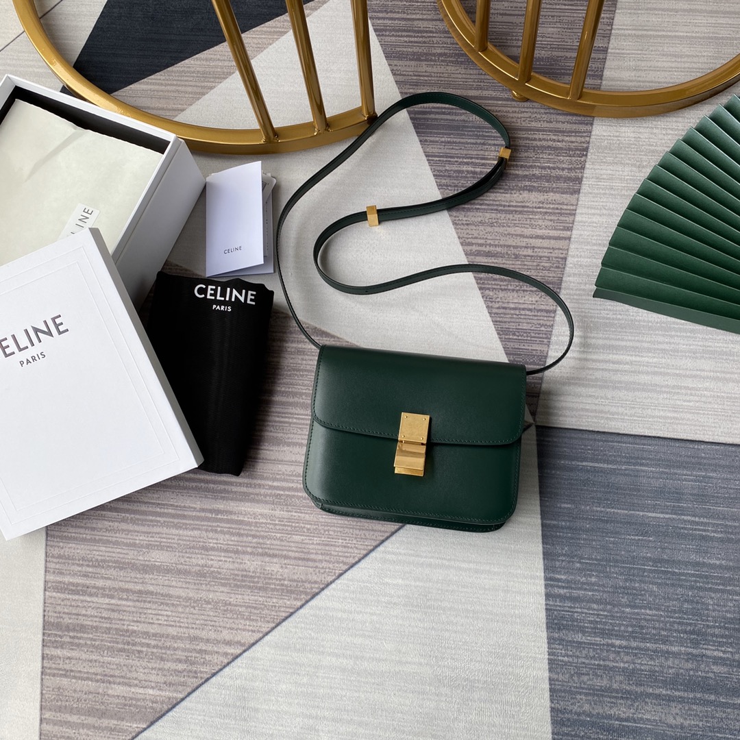 Ce1i*e small classic bag in box calfskin amazone 189183dls 18 x 15 x 6 cm