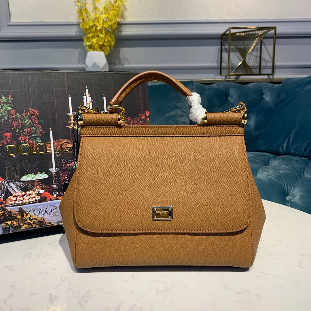 d01ce & Gab*a*a medium dauphine leather sicily bag brown bb4347a10018m417 25 x 12 x 20 cm