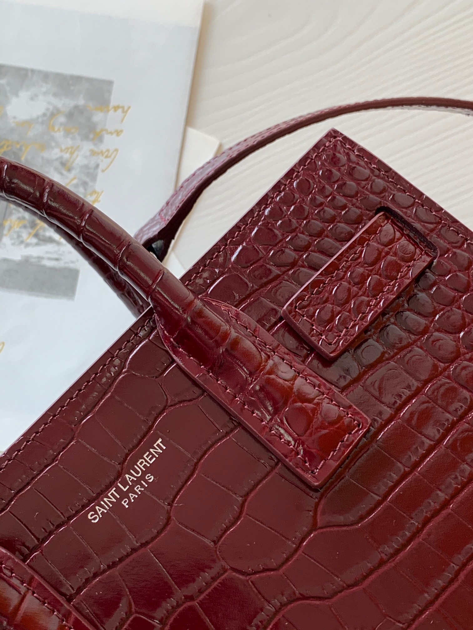 Y51 le sac de jour tote bag red 26 x 20.5 x 12.5 cm
