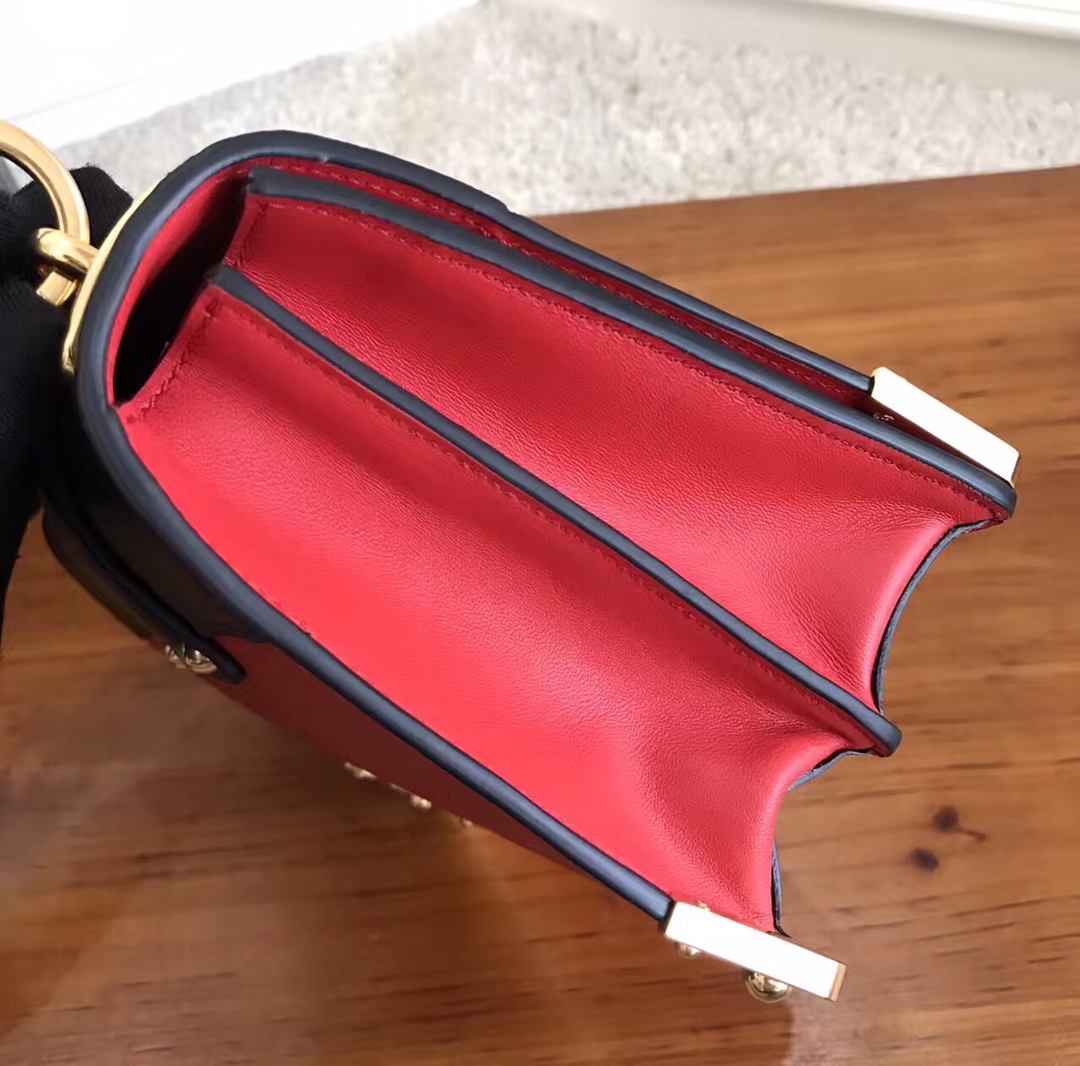 Pra*a leather Pra*a cahier bag fiery red 1bd045 19 x 14 x 9 cm