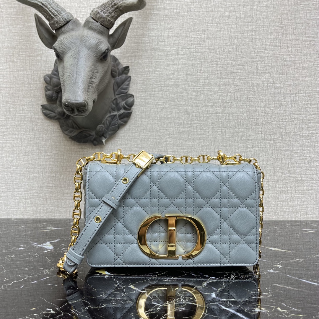 d10r small caro bag gray S*pple cannage calfskin m9241uwhc 20 × 12 × 7 cm