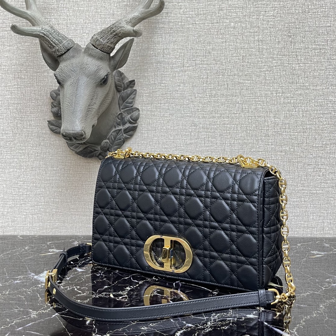 d10r large d10r caro bag black S*pple cannage calfskin m9243uwhc 28 × 17 × 9 cm
