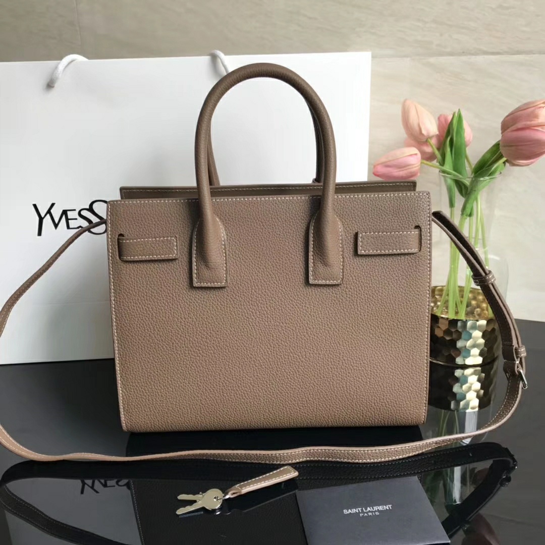 Y51 classic sac de jour baby in grained leather  dark beige 421863 26 x 20.5 x 12.5 cm
