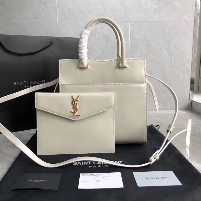 Y51 uptown small tote in grain de poudre embossed leather 5612031ka0j9207 23 x 23 x 11cm