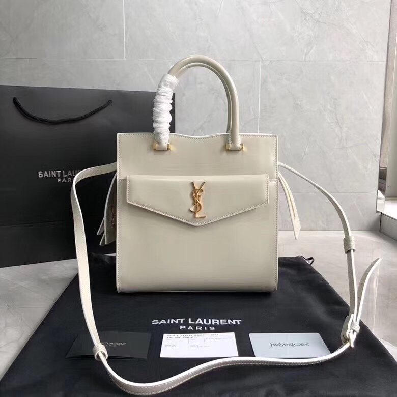 Y51 uptown small tote in grain de poudre embossed leather 5612031ka0j9207 23 x 23 x 11cm