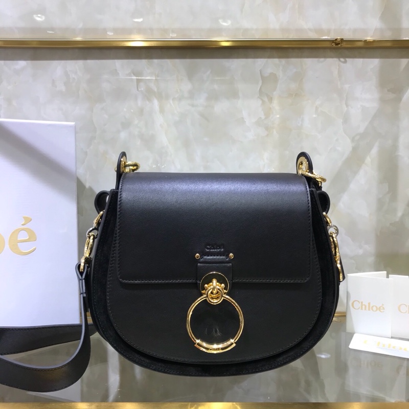 Ch10e Ch10É small tess bag tess small purse in shiny & suede calfskin black chc18ws153a373i2 20 x 18.5 x 7 cm