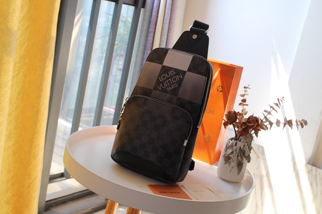l0vis Vvtt0n avenue sling bag damier graphite giant canvas brown n40403 20 x 31 x 10cm