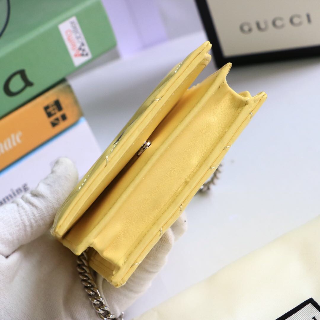 Gvc*1 gg marmont card case wallet yellow pastel ‎625693 11 x 8.5 x 3 cm