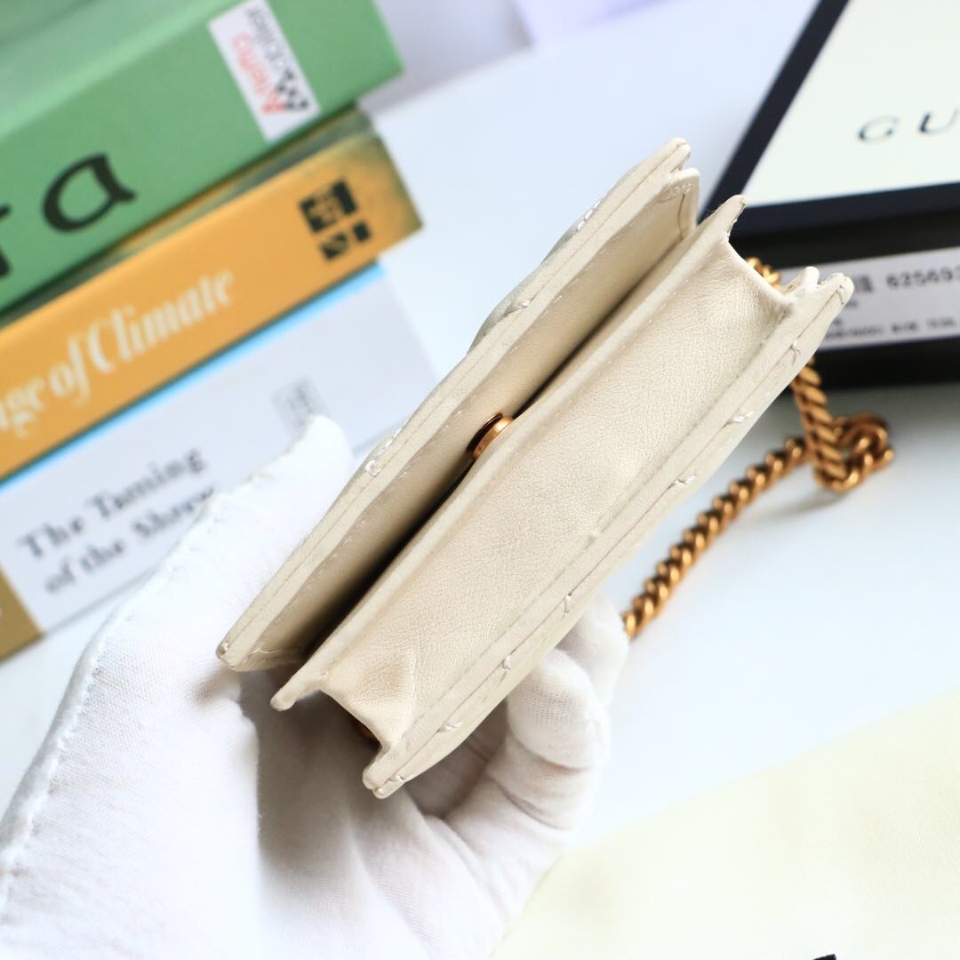 Gvc*1 gg marmont card case wallet white ‎625693 11 x 8.5 x 3 cm
