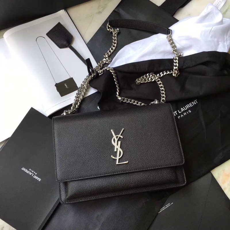 Y51 sunset medium in smooth leather black 442906 22 x 16 x 8 cm