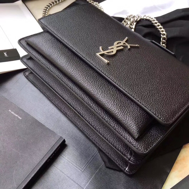 Y51 sunset medium in smooth leather black 442906 22 x 16 x 8 cm