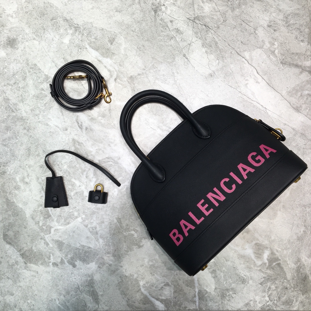 Ba1en*iaga women's ville small top handle bag in black and pink 5506451iz1m 26 x 12 x 22 cm